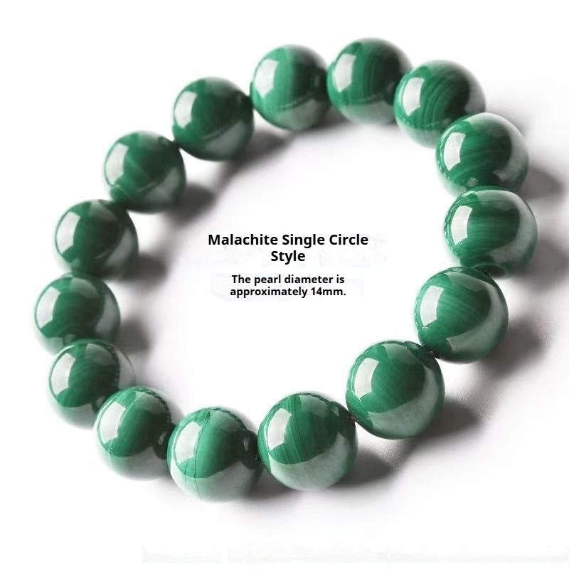 The Verdant Guardian - Natural Banded Malachite Bracelet for Transformation & Success