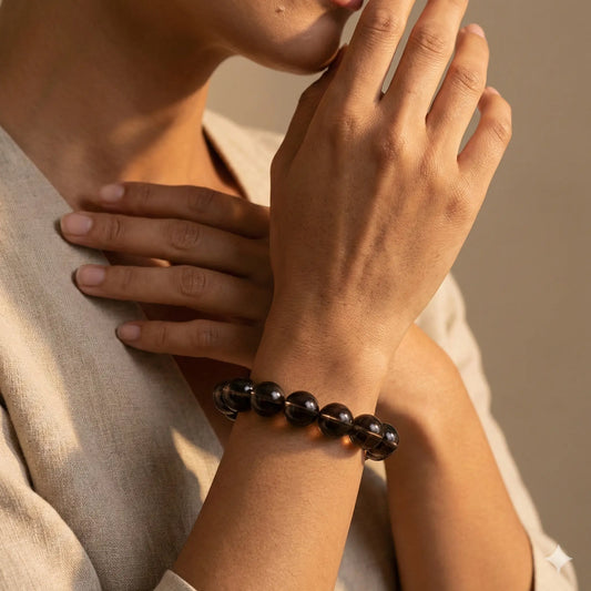 Earth Element: Grounding & Stability | Natural Smoky Quartz Bracelet for Transmutation & Manifestation