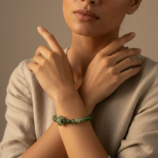 The Celestial Harmony - Genuine Hetian Nephrite Jade Gradient Bracelet for Prosperity & Balanced Growth