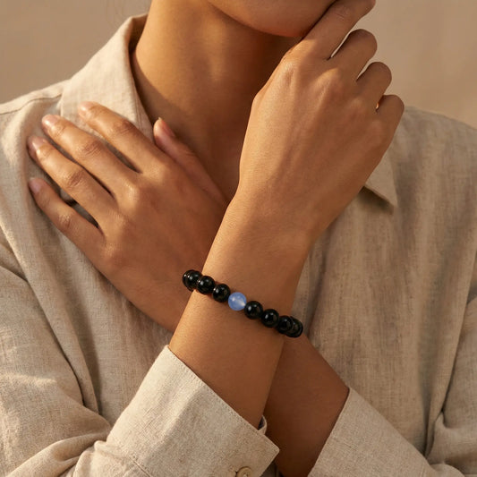 The Five-Fold Path - Natural Wood & Gemstone Wu Xing Balance Bracelet