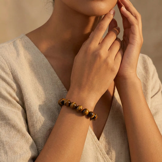 The Golden Gaze - Natural Yellow Tiger Eye Bracelet for Success & Unwavering Focus