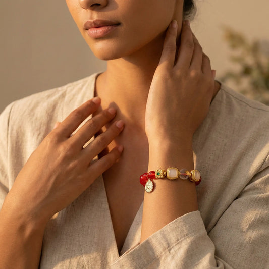 The Weaver's Talisman - Natural Gemstone Amulet Bracelet for Protection & Harmony