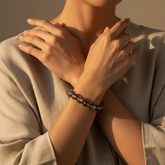 The Midnight Manifestor - Rare Black Rutilated Quartz "Treasure Basin" Bracelet for Success & Protection