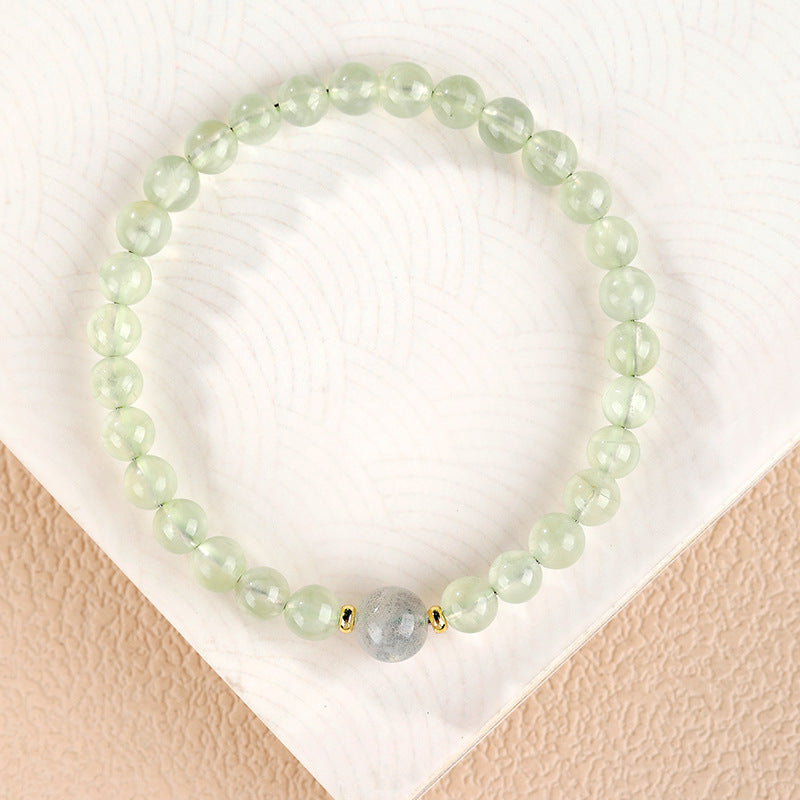 The Sanctuary Pulse - Natural Prehnite & Intentional Gemstone Bracelet for Inner Peace & Clarity
