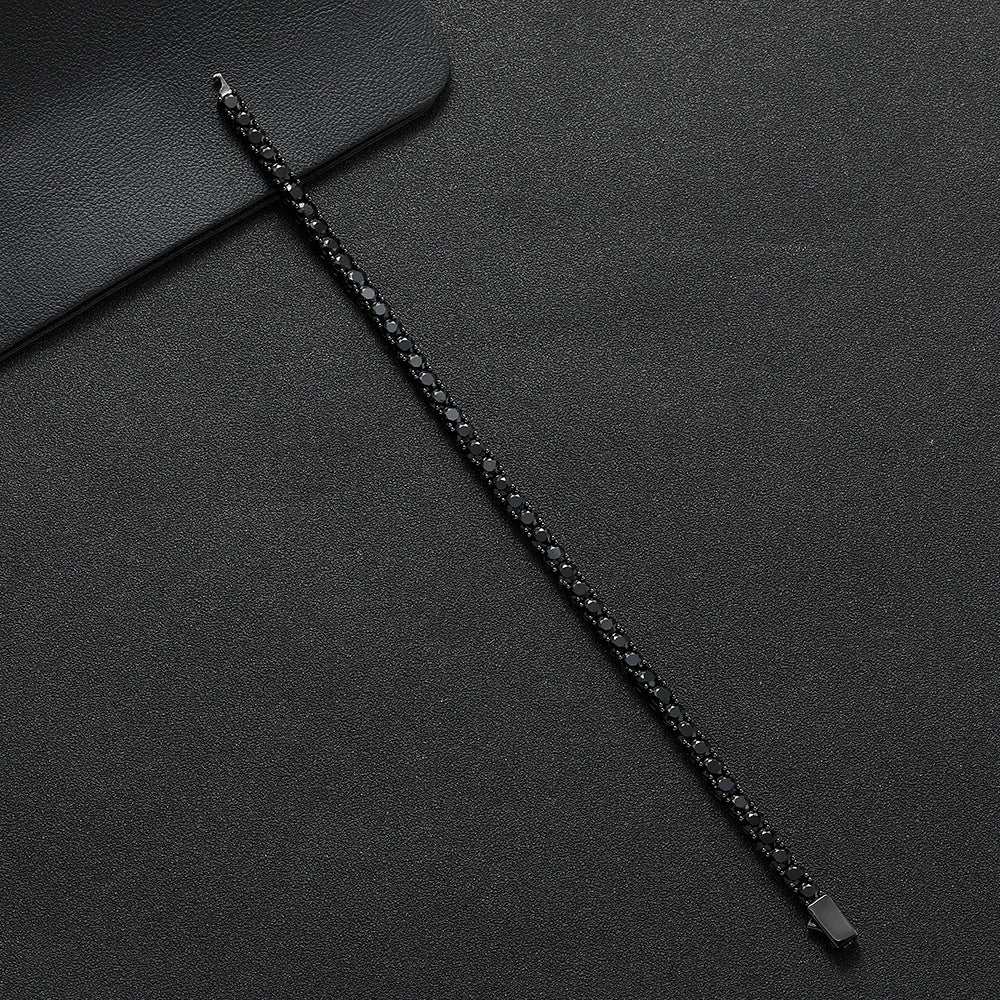 The Obsidian Veil - Midnight Black Tennis Bracelet for Grounding & Protection