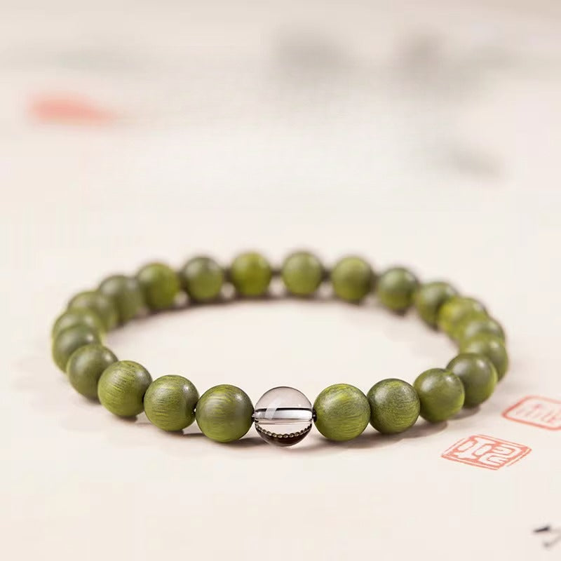 The Zen Anchor - Natural Green Sandalwood Grounding Bracelet for Anxiety Relief