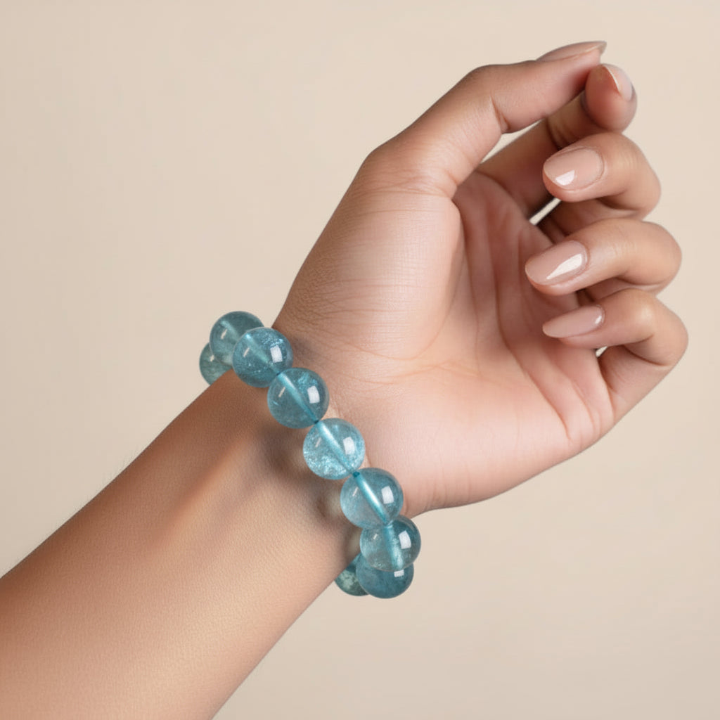 Water Element: Wisdom & Flow | Natural Aquamarine Bracelet for Clarity & Emotional Flow