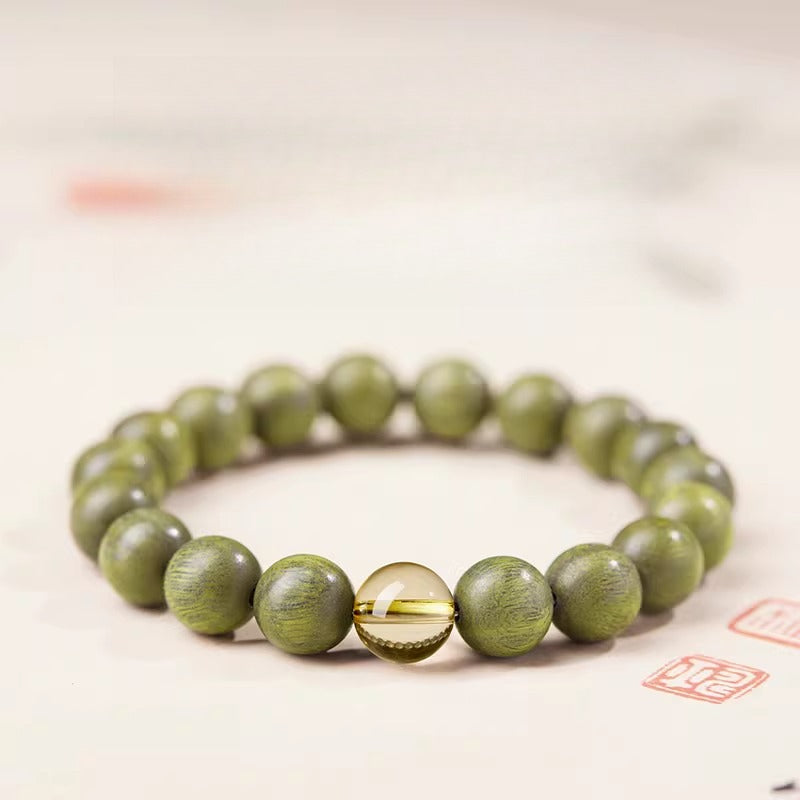 The Zen Anchor - Natural Green Sandalwood Grounding Bracelet for Anxiety Relief