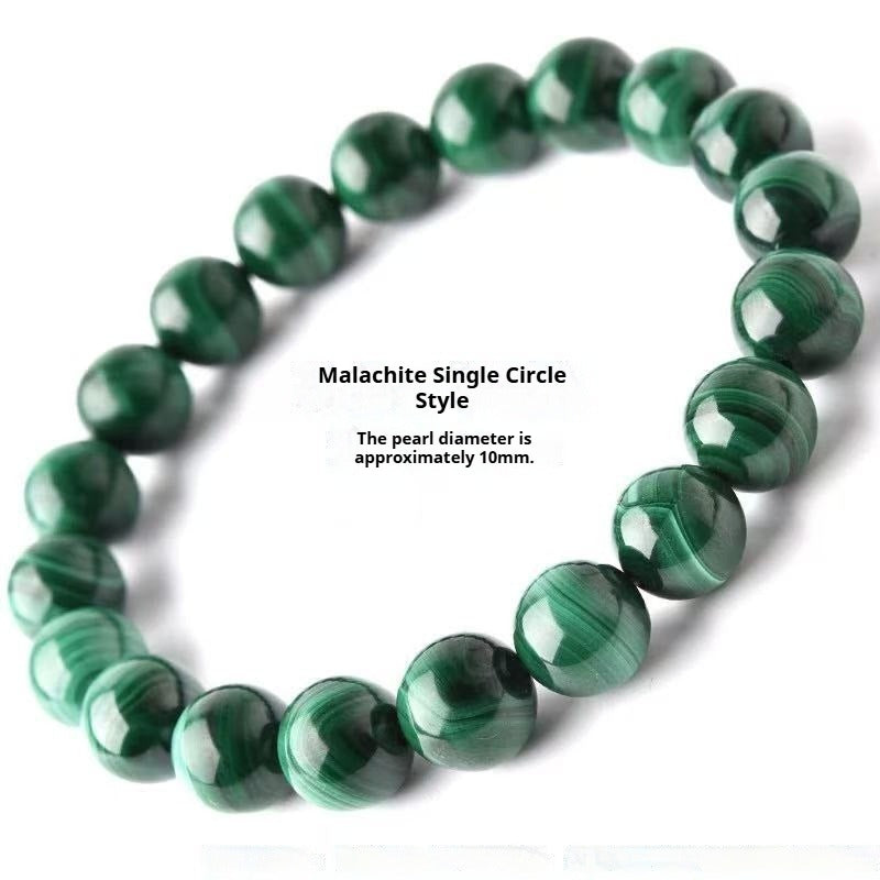The Verdant Guardian - Natural Banded Malachite Bracelet for Transformation & Success