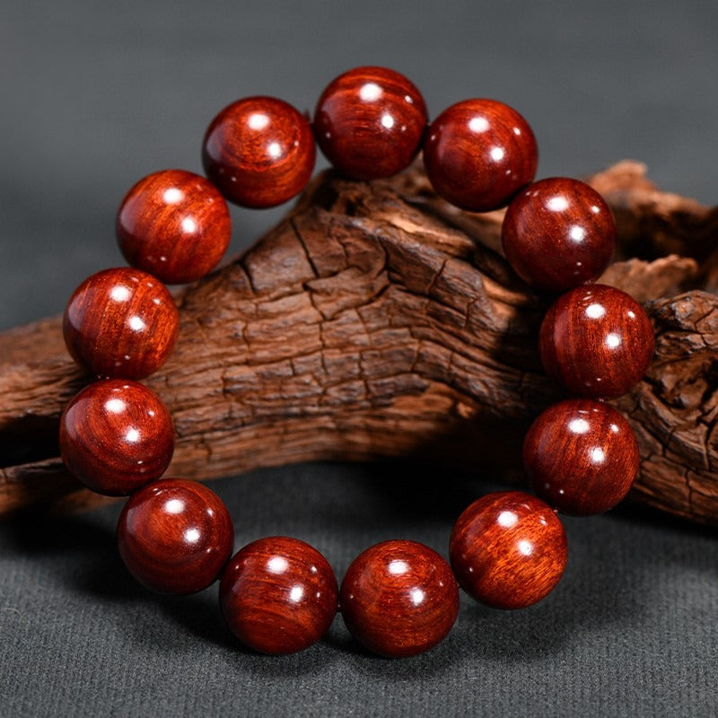 The Ancient Sentinel - Natural Red Sandalwood Grounding Bracelet for Protection & Stability