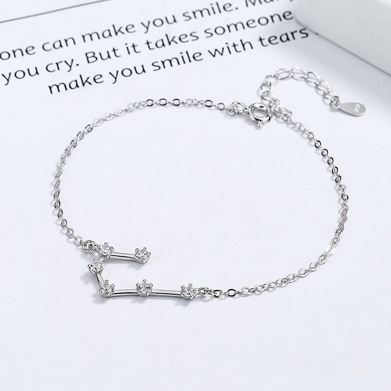 The Celestial Signature - Dainty Zirconia Zodiac Constellation Necklace for Personal Alignment & Identity