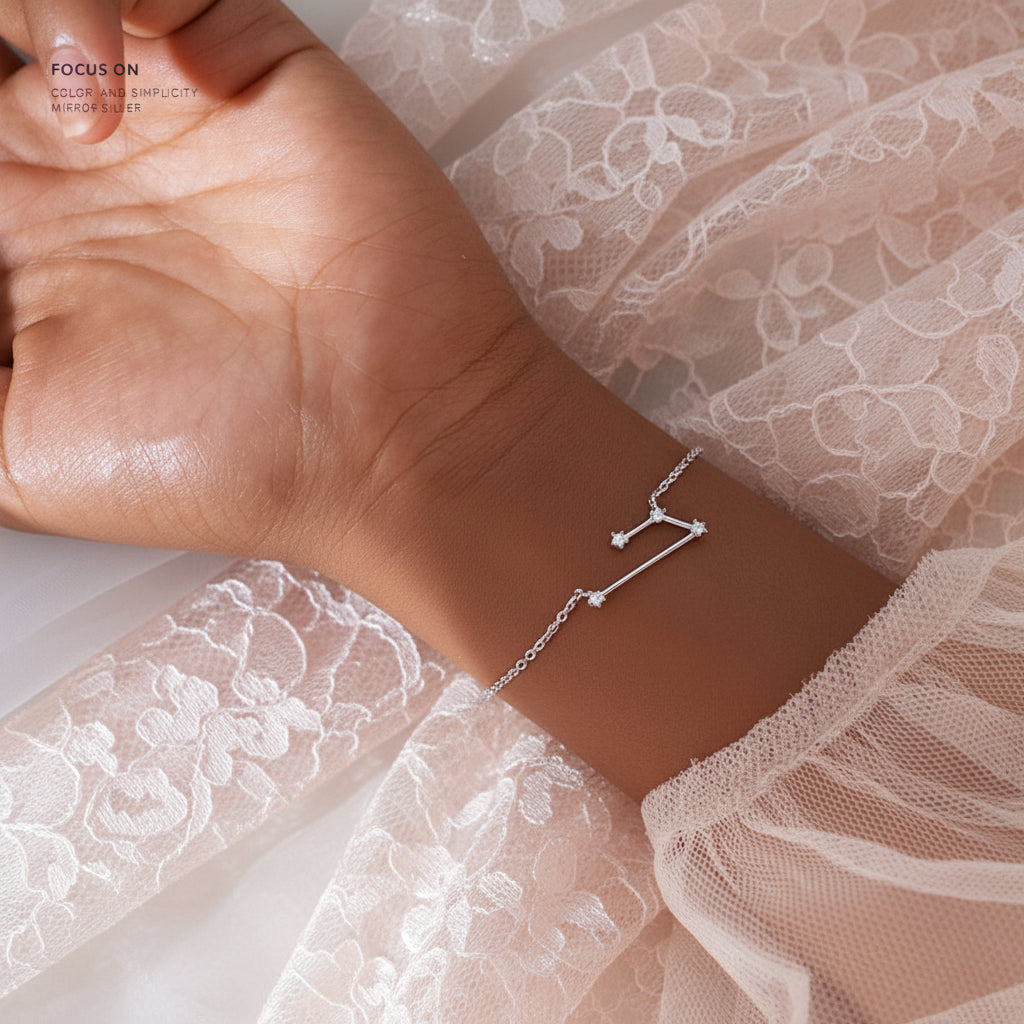 The Celestial Signature - Dainty Zirconia Zodiac Constellation Necklace for Personal Alignment & Identity