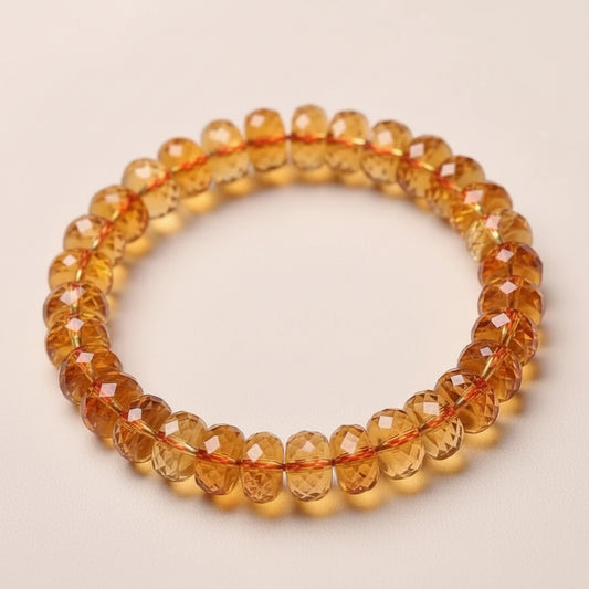 The Solar Spark - Natural Faceted Citrine Abundance Bracelet for Wealth Manifestation