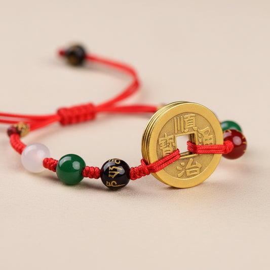 Handmade Red String Prosperity Bracelet for Luck & Protection