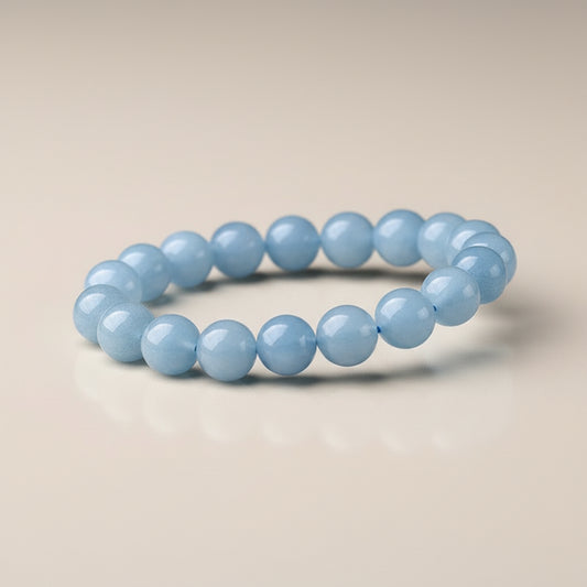 The Azure Current - Natural Aquamarine Bracelet for Courage & Mental Calm