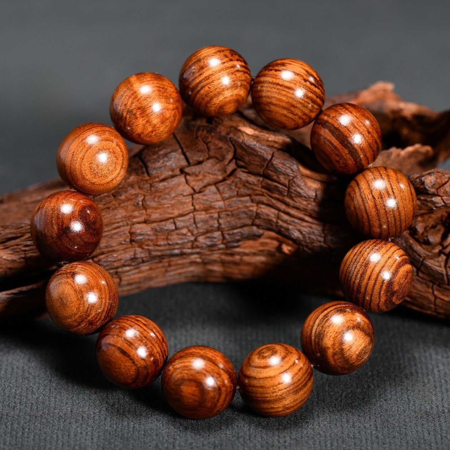 The Ancient Eye - Natural High-Density Wood Grounding Bracelet for Protection & Stability