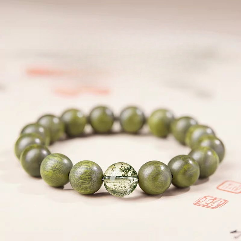 The Zen Anchor - Natural Green Sandalwood Grounding Bracelet for Anxiety Relief