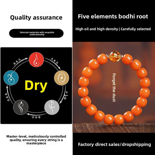 Artisanal 5 Elements Earth (Dry) Energy Bodhi Bracelet – Feng Shui Grounding Talisman