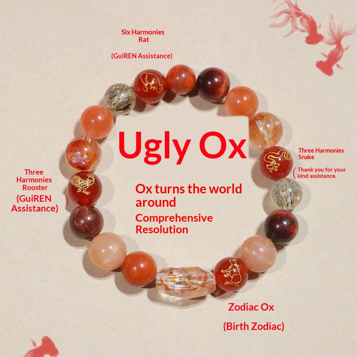 The Lunar Guardian - Natural Chinese Zodiac Bracelet for Protection & New Beginnings