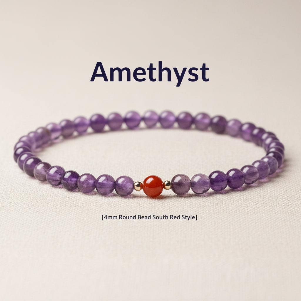 The Amethyst Anchor - Minimalist Natural Amethyst & Red Agate Anxiety Relief Bracelet