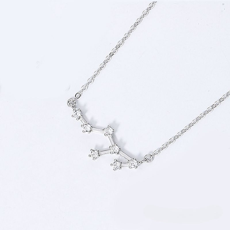 The Celestial Signature - Dainty Zirconia Zodiac Constellation Necklace for Personal Alignment & Identity