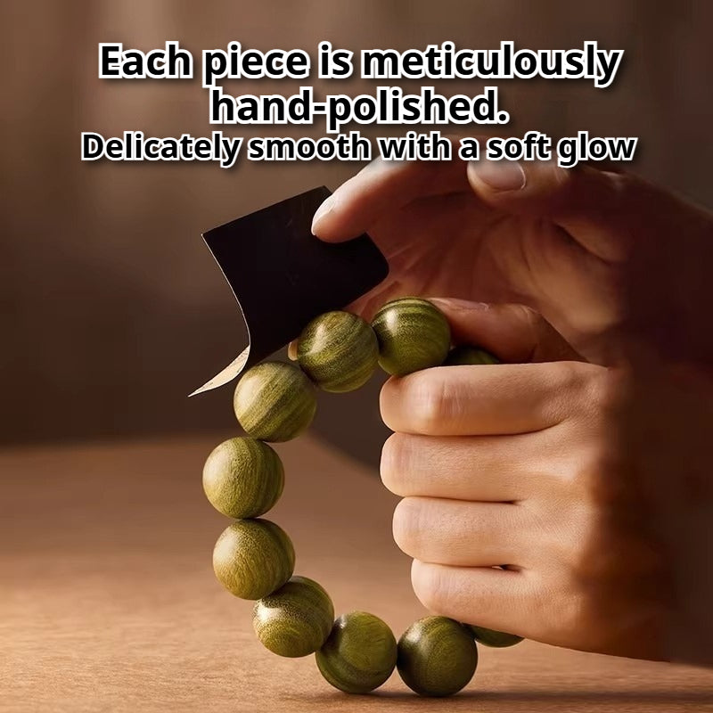 The Zen Anchor - Natural Green Sandalwood Grounding Bracelet for Anxiety Relief