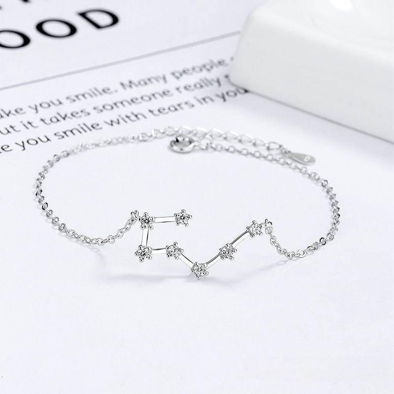 The Celestial Signature - Dainty Zirconia Zodiac Constellation Necklace for Personal Alignment & Identity