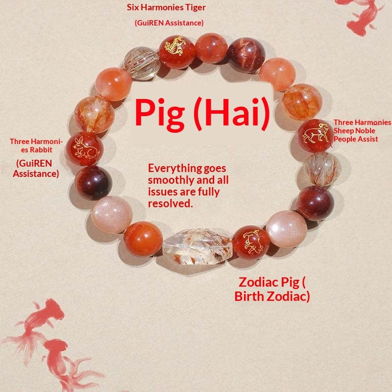 The Lunar Guardian - Natural Chinese Zodiac Bracelet for Protection & New Beginnings