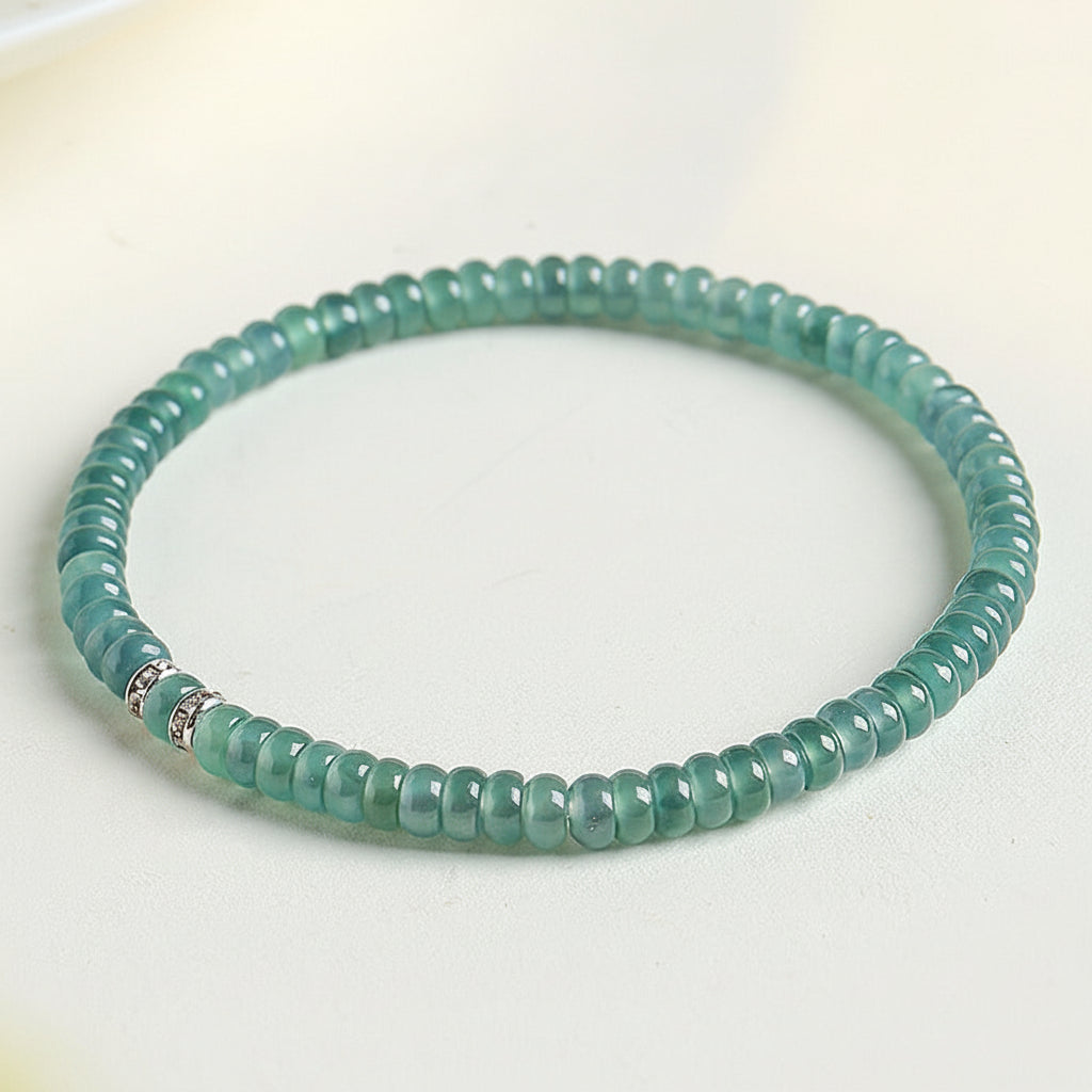 The Emerald Abacus - Minimalist Green Aventurine Bracelet for Wealth & Professional Success
