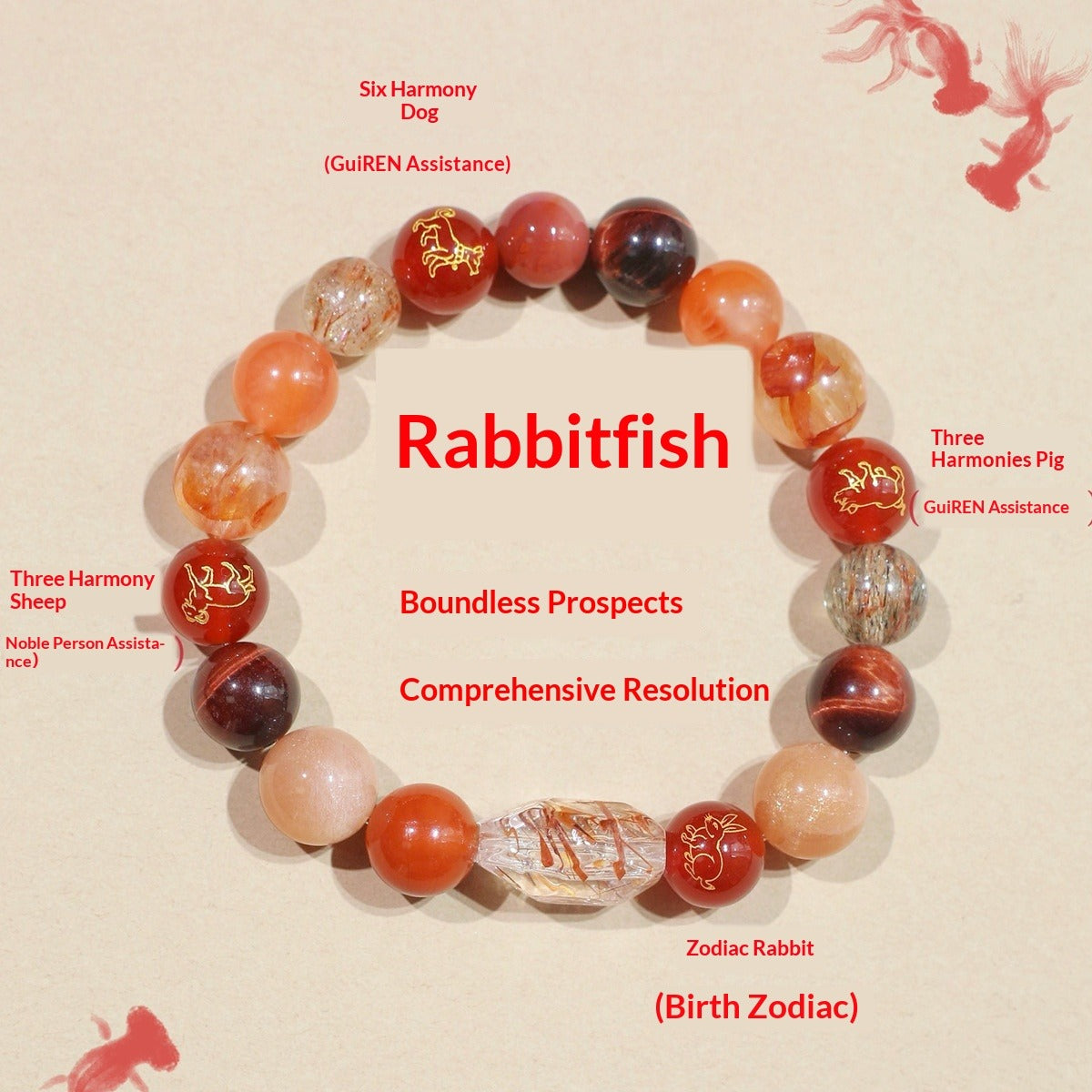 The Lunar Guardian - Natural Chinese Zodiac Bracelet for Protection & New Beginnings