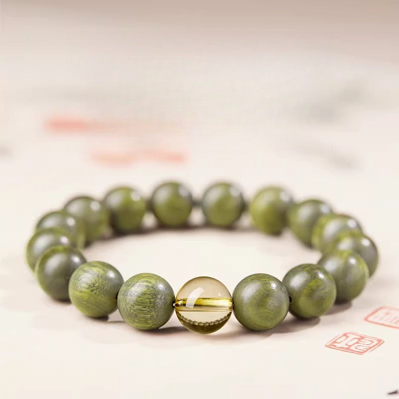 The Zen Anchor - Natural Green Sandalwood Grounding Bracelet for Anxiety Relief