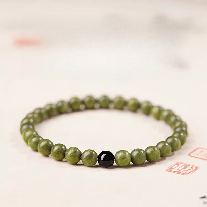 The Zen Anchor - Natural Green Sandalwood Grounding Bracelet for Anxiety Relief