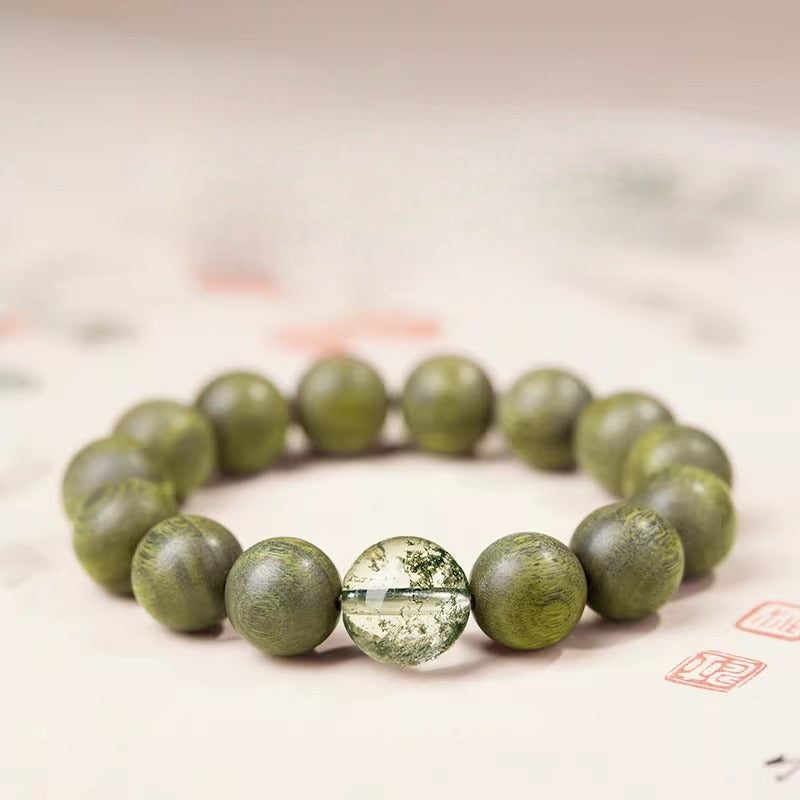 The Zen Anchor - Natural Green Sandalwood Grounding Bracelet for Anxiety Relief
