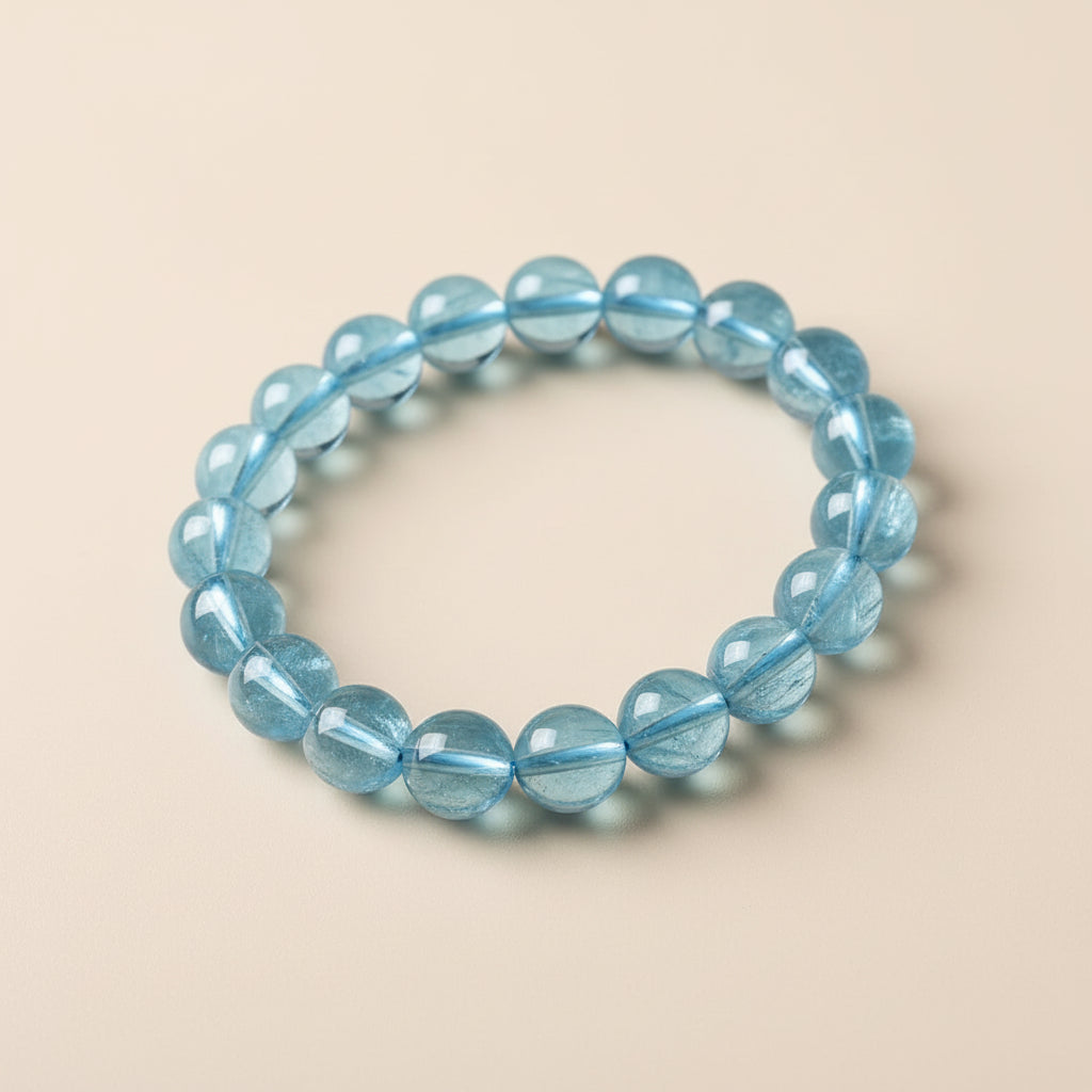 Water Element: Wisdom & Flow | Natural Aquamarine Bracelet for Clarity & Emotional Flow
