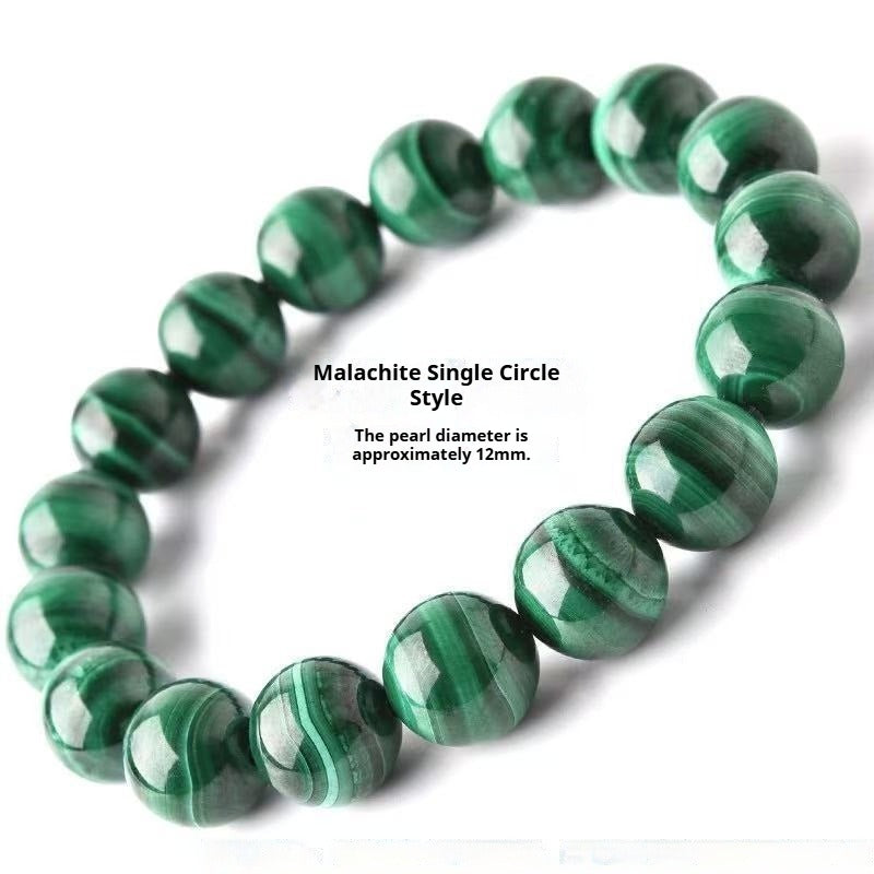 The Verdant Guardian - Natural Banded Malachite Bracelet for Transformation & Success