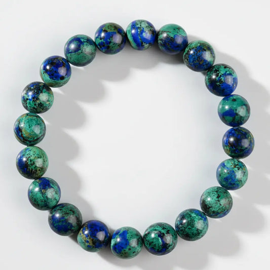 The Phoenix Ascension - Natural Chrysocolla & Azurite "Phoenix Stone" Bracelet for Divine Wisdom & Expression
