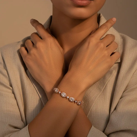 The Verdant Sovereign - Emerald-Cut Halo Tennis Bracelet for Prosperity & Heart Alignment