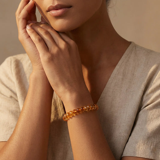 The Solar Spark - Natural Faceted Citrine Abundance Bracelet for Wealth Manifestation