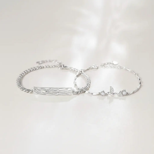 The Destined Echo - S925 Sterling Silver Couple’s Resonance Bracelet Set for Soulmate Alignment
