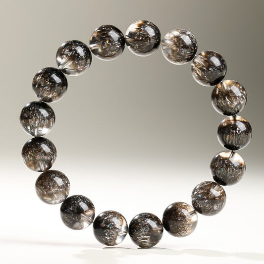 The Midnight Manifestor - Rare Black Rutilated Quartz "Treasure Basin" Bracelet for Success & Protection