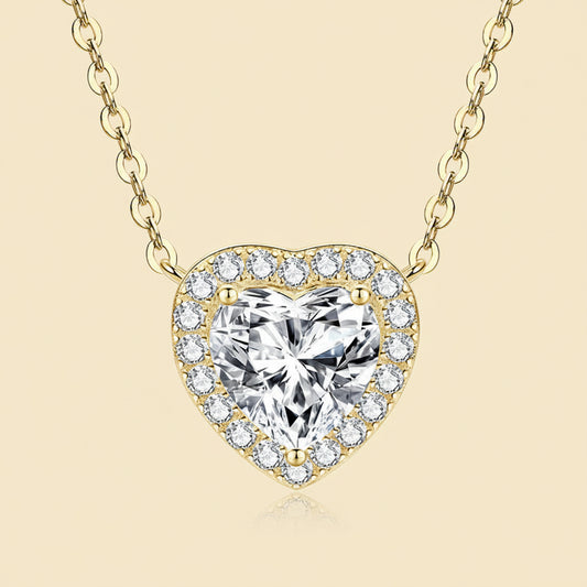 Radiant Heart-Shaped Cubic Zirconia Necklace for Emotional Healing & Self-Love