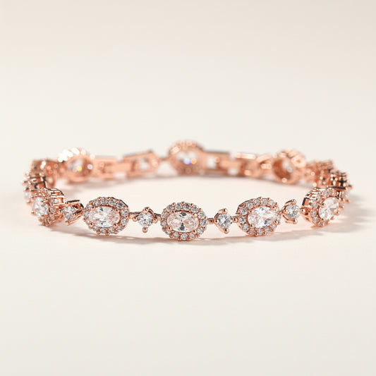 The Verdant Sovereign - Emerald-Cut Halo Tennis Bracelet for Prosperity & Heart Alignment