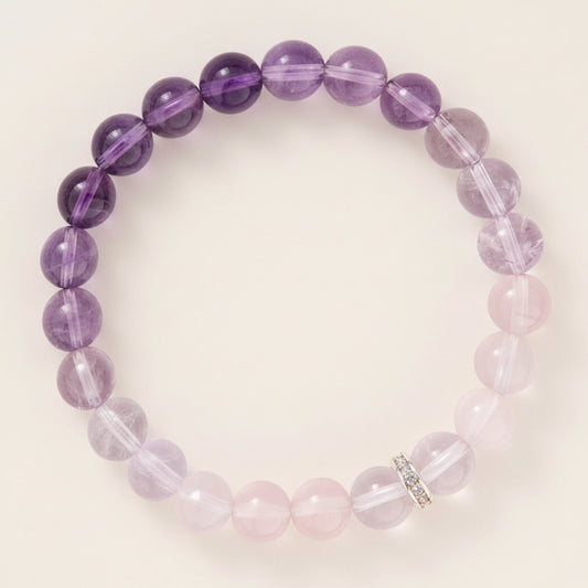 The Royal Ascent - Natural Ombre Amethyst Bracelet for Confidence & Success