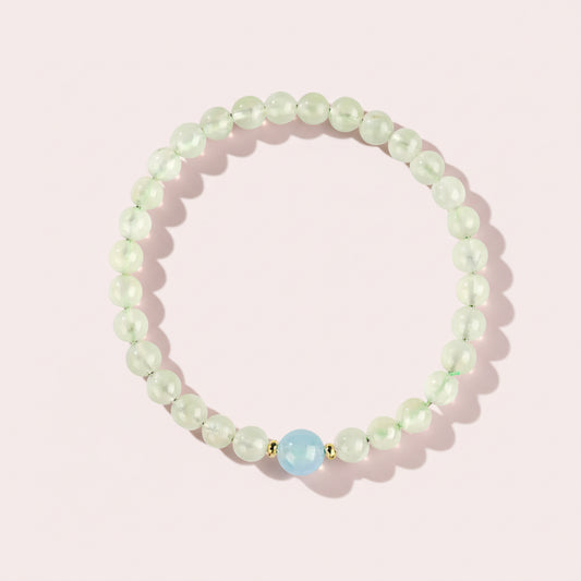 The Sanctuary Pulse - Natural Prehnite & Intentional Gemstone Bracelet for Inner Peace & Clarity