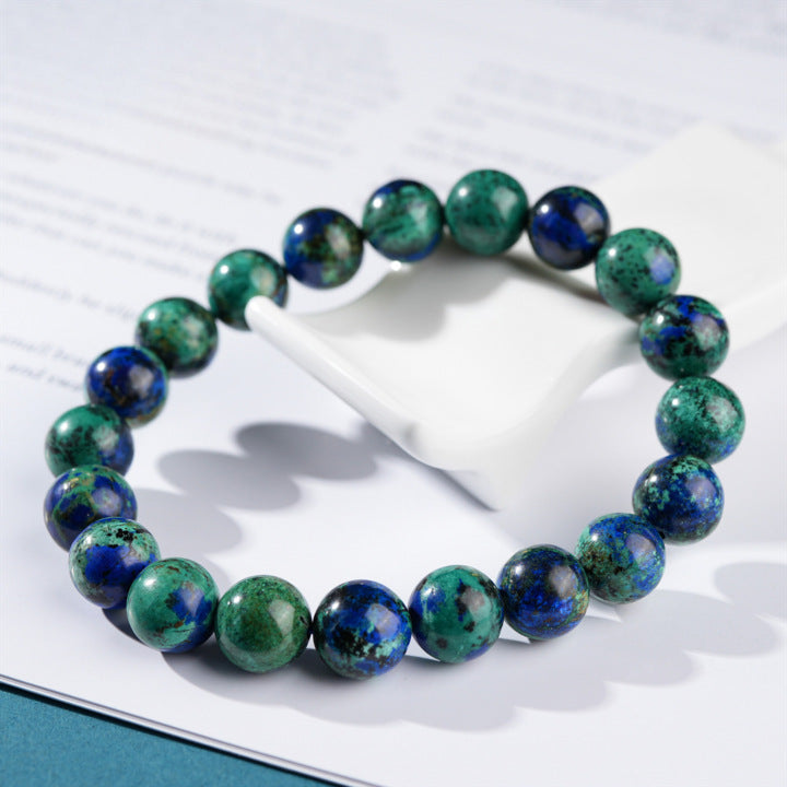 The Phoenix Ascension - Natural Chrysocolla & Azurite "Phoenix Stone" Bracelet for Divine Wisdom & Expression