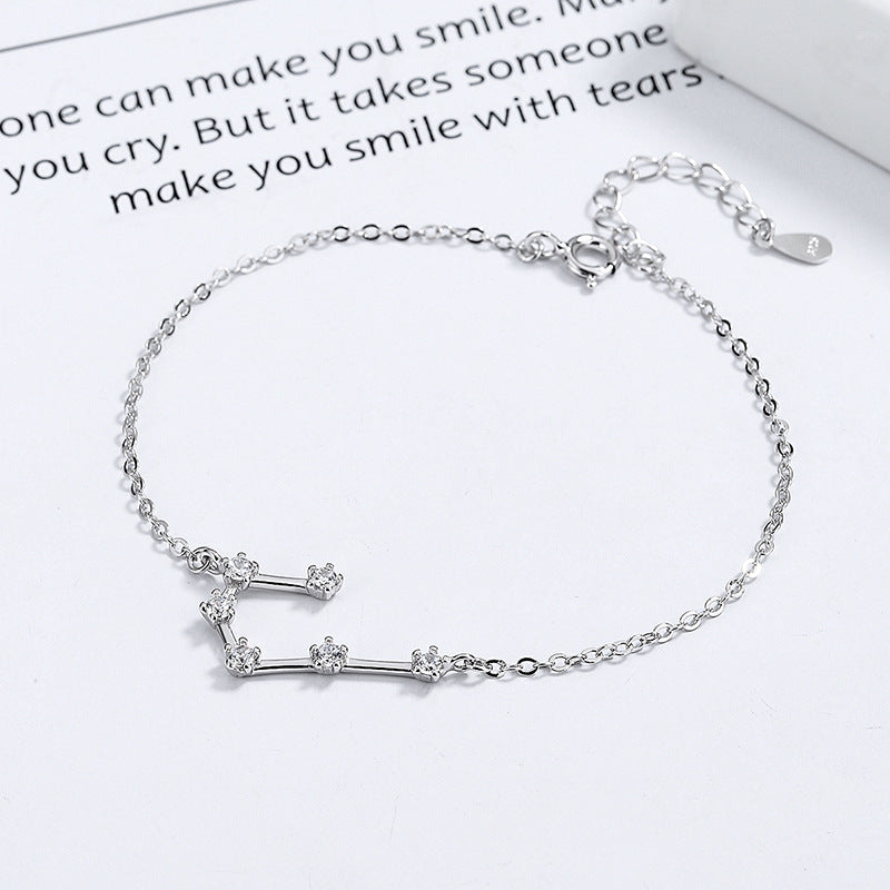 The Celestial Signature - Dainty Zirconia Zodiac Constellation Necklace for Personal Alignment & Identity