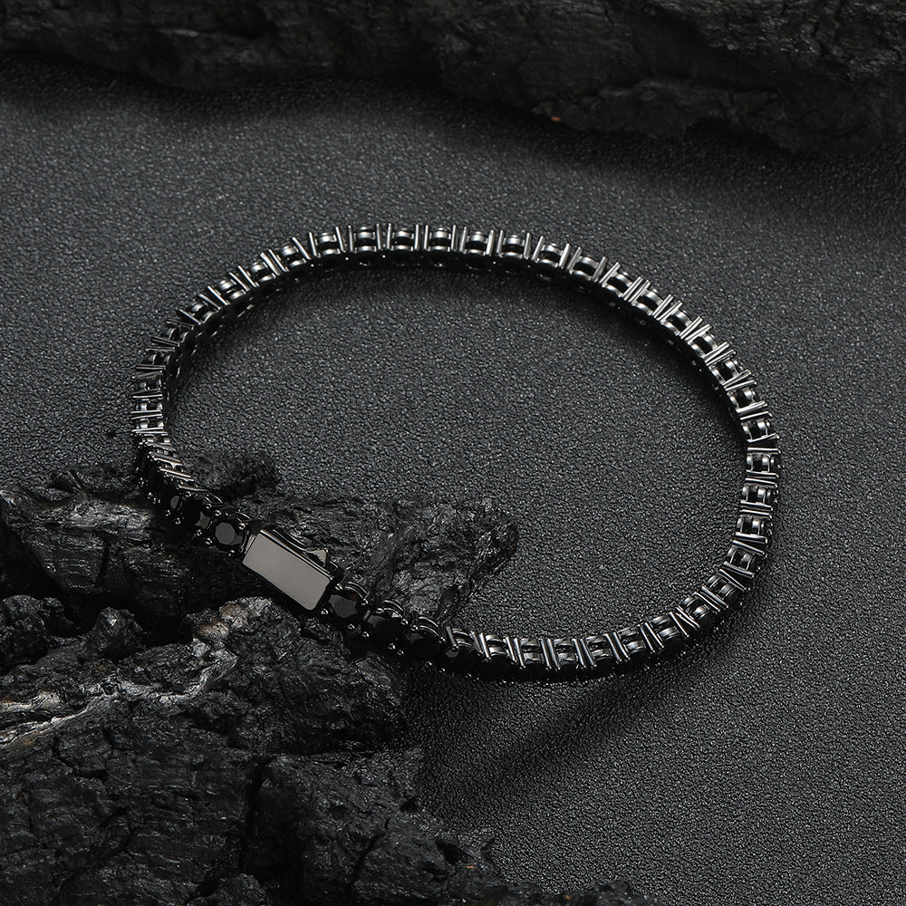 The Obsidian Veil - Midnight Black Tennis Bracelet for Grounding & Protection