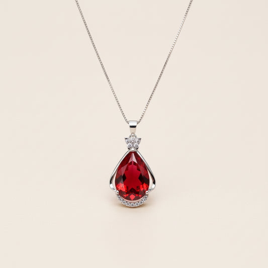 The Crimson Drop - Red Crystal Teardrop Pendant for Passion & Emotional Healing