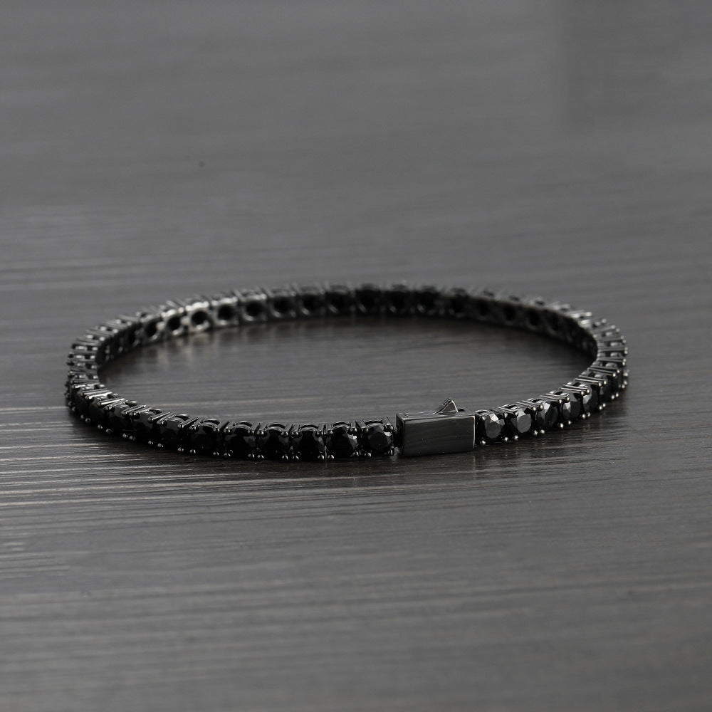 The Obsidian Veil - Midnight Black Tennis Bracelet for Grounding & Protection