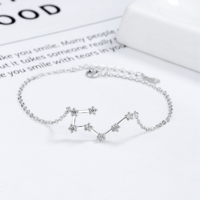 The Celestial Signature - Dainty Zirconia Zodiac Constellation Necklace for Personal Alignment & Identity